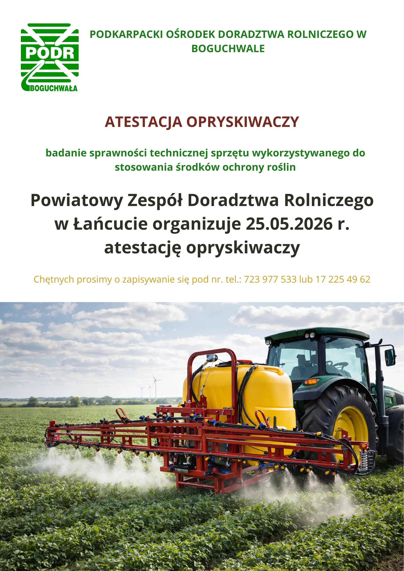 ATESTACJA OPRYSKIWACZY