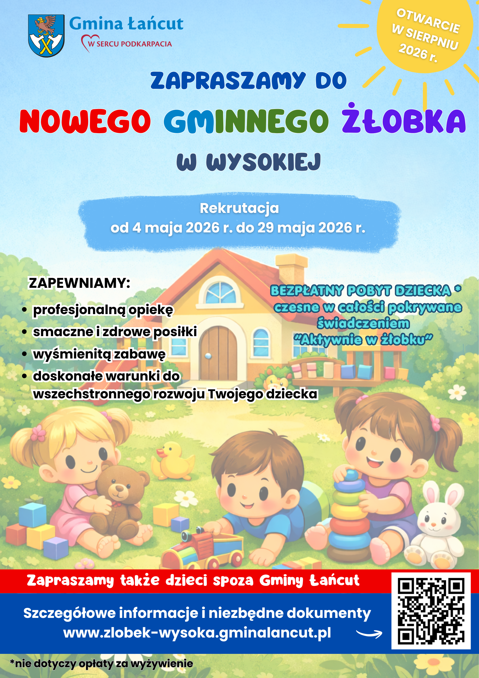 Bezpieczne miejsce dla Twojego malucha trwa rekrutacja do Gminnego Żłobka w Wysokiej3